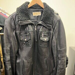 Michael Kors Sherling Leather Jacket XL